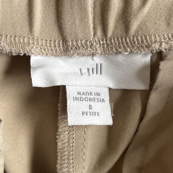J Jill Cotton Tencel Modal Pull On Elastic Waist Beige Ankle Pants Size 8P - Picture 7 of 8